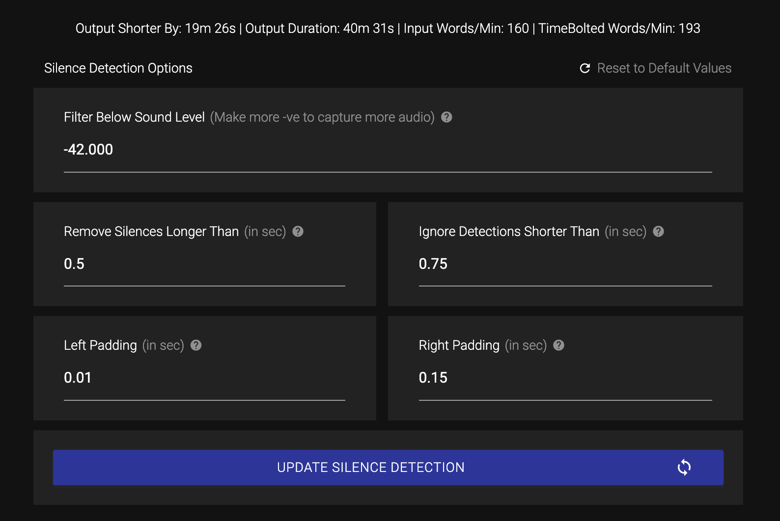 Built-in duration receipt